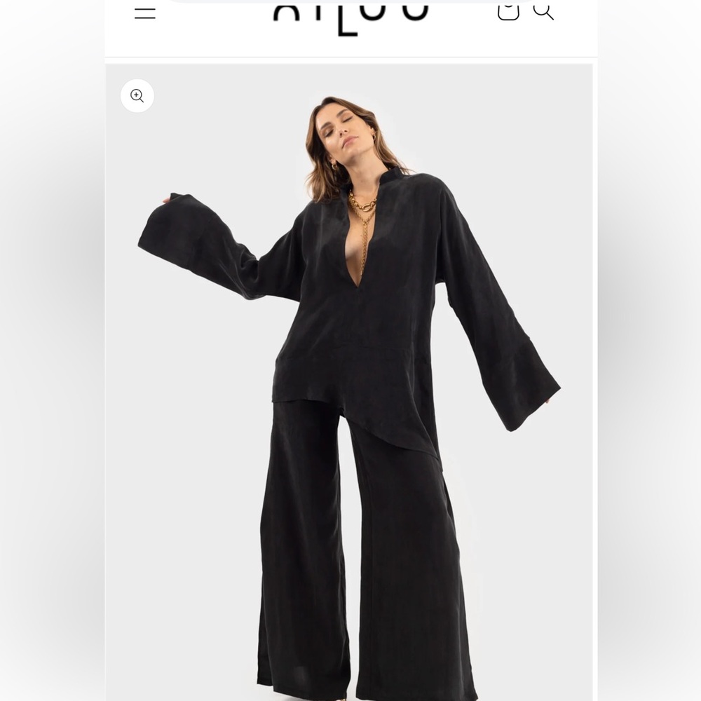 NiLuu‎ NOIR HERA TUNIC Silk TOP NWT Small $440